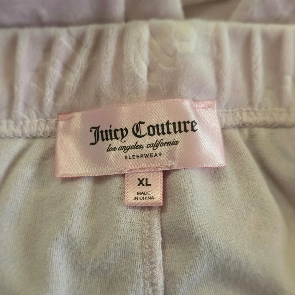 JUICY COUTURE‎ Sleep Shorts Womens XL Pink Velour Logo Embossed Lounge Pajamas